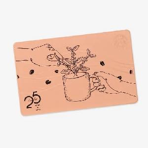 スタバ日本上陸25周年記念 メタル製のプレミアムスタバカード 25YEARS SPECIAL STARBUCKS GIFT CARD