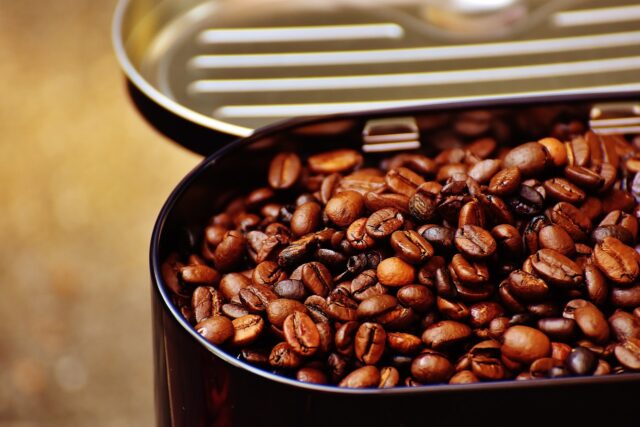 coffee can, coffee, coffee beans
